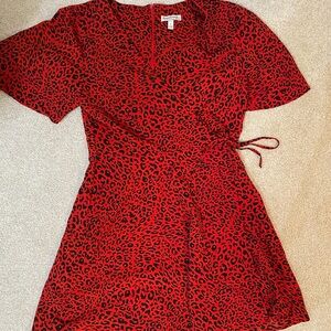 Leopard Print Mini Wrap Dress